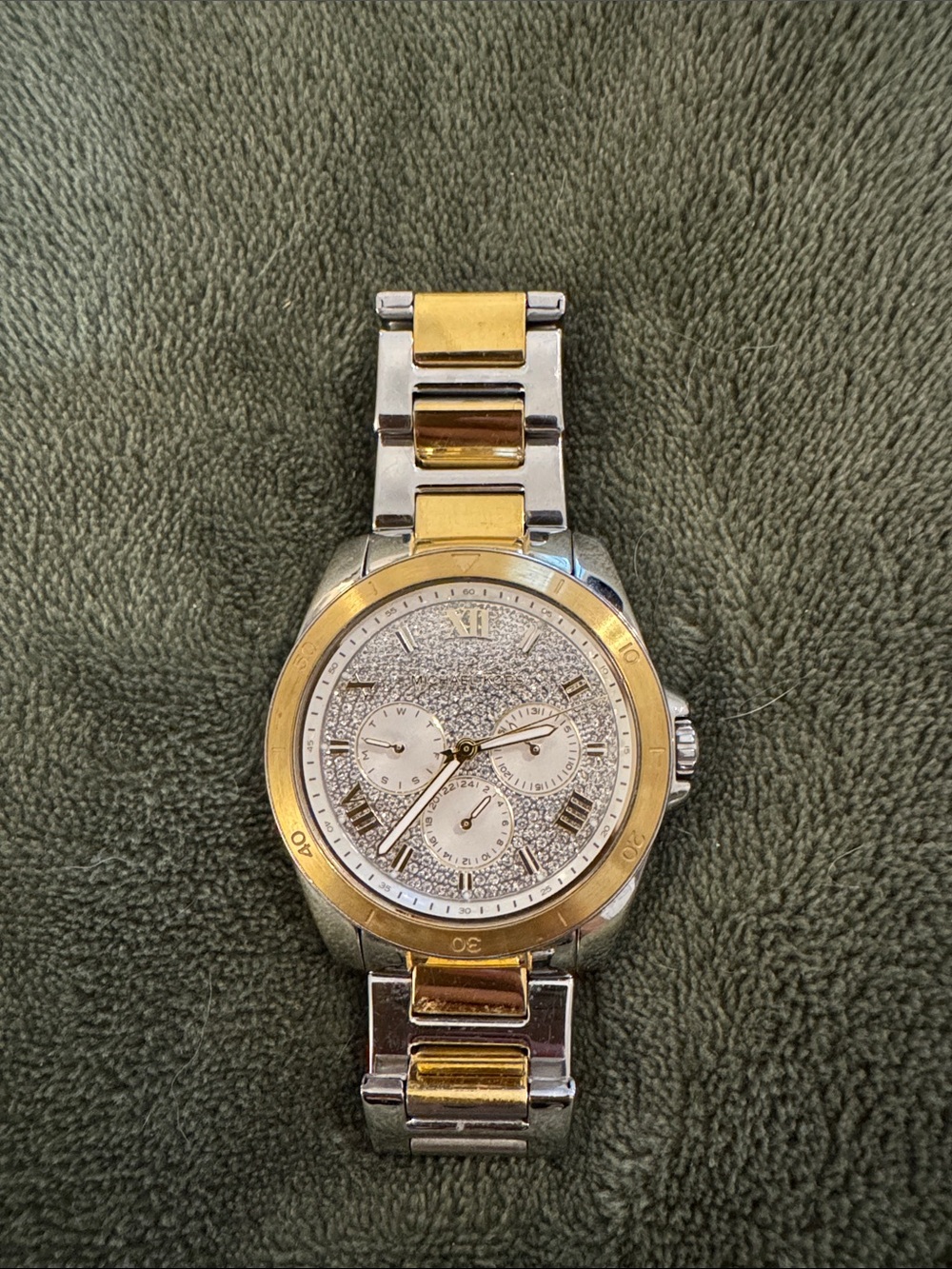 Michael Kors Two-Tone Silver and Gold Crystal Dial Watch